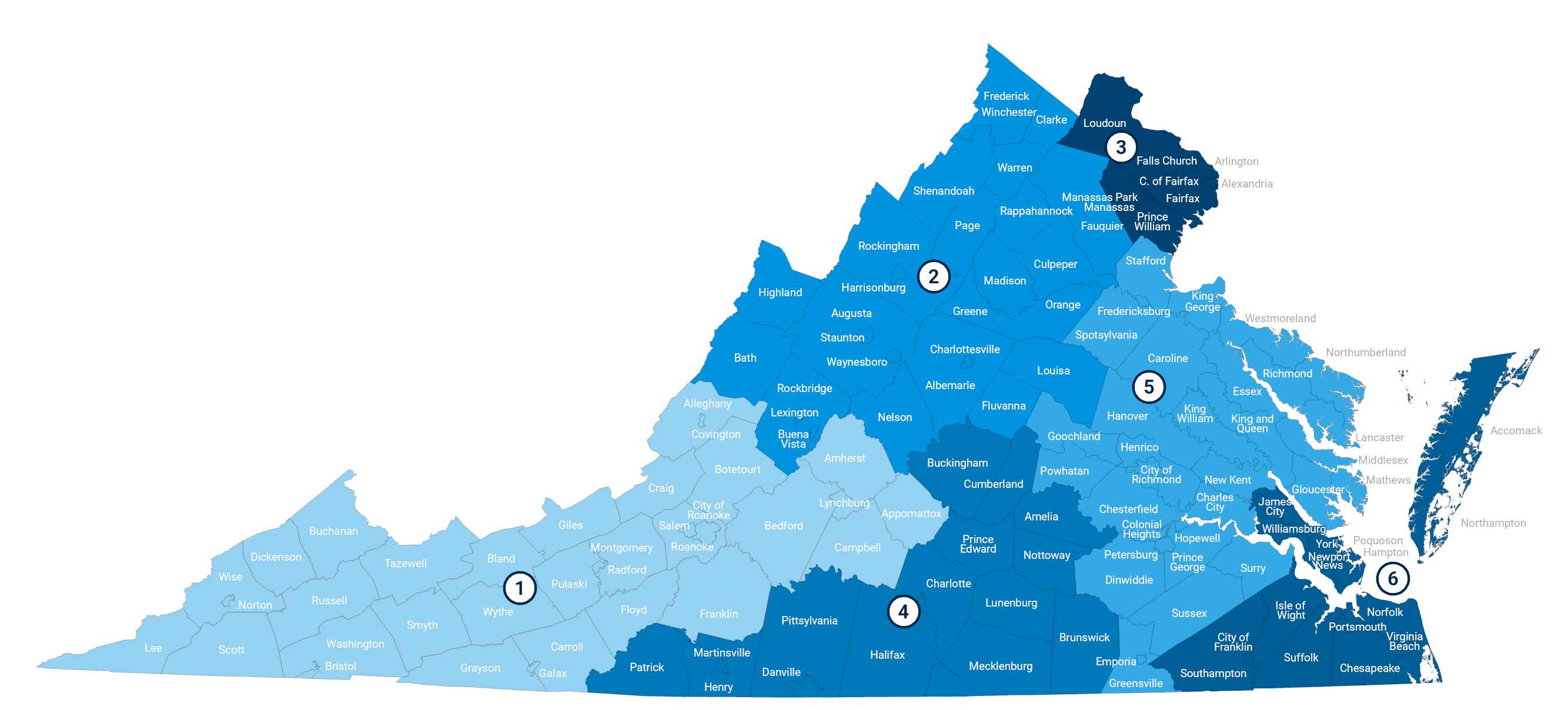 InternshipsVA map of regional internship directors