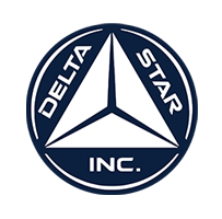 Dark blue Delta Star circular logo 