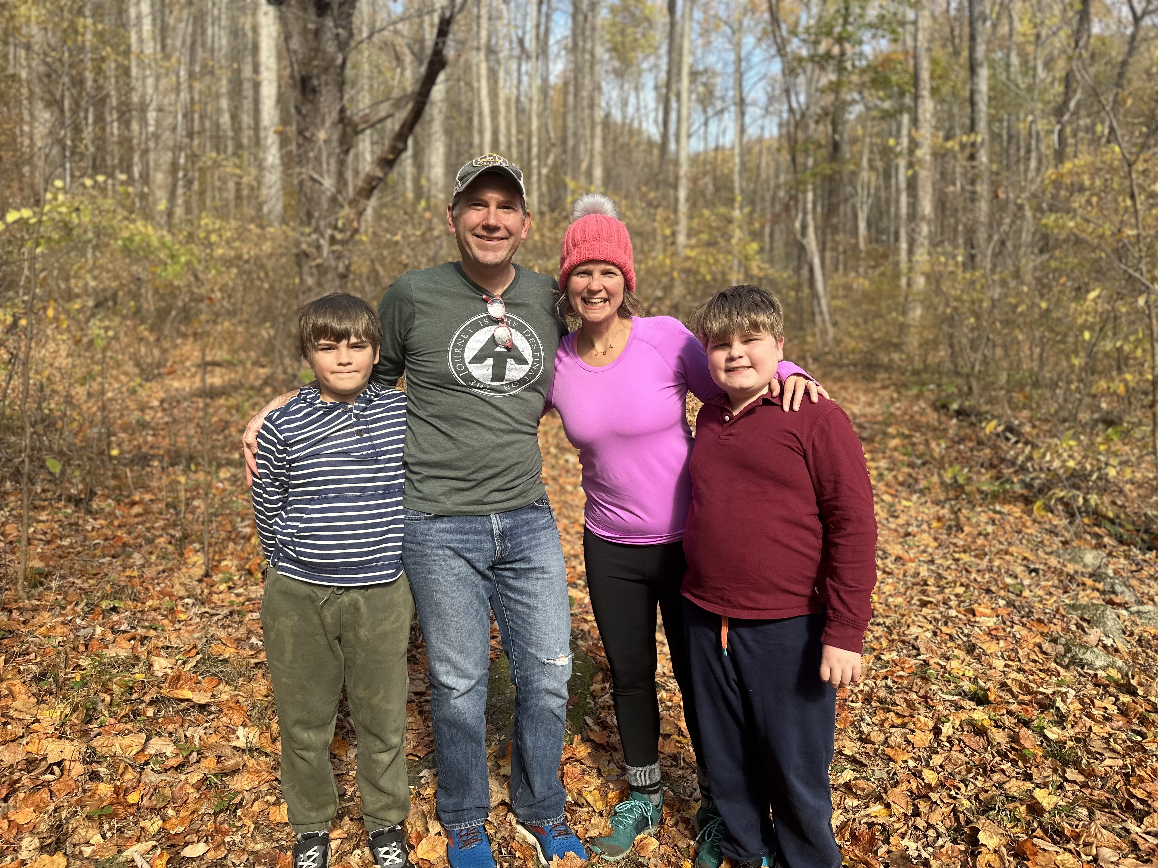 VEDP CEO and President, Jason El Koubi stands with his family while on a hike in Virginia's Shenandoah Valley