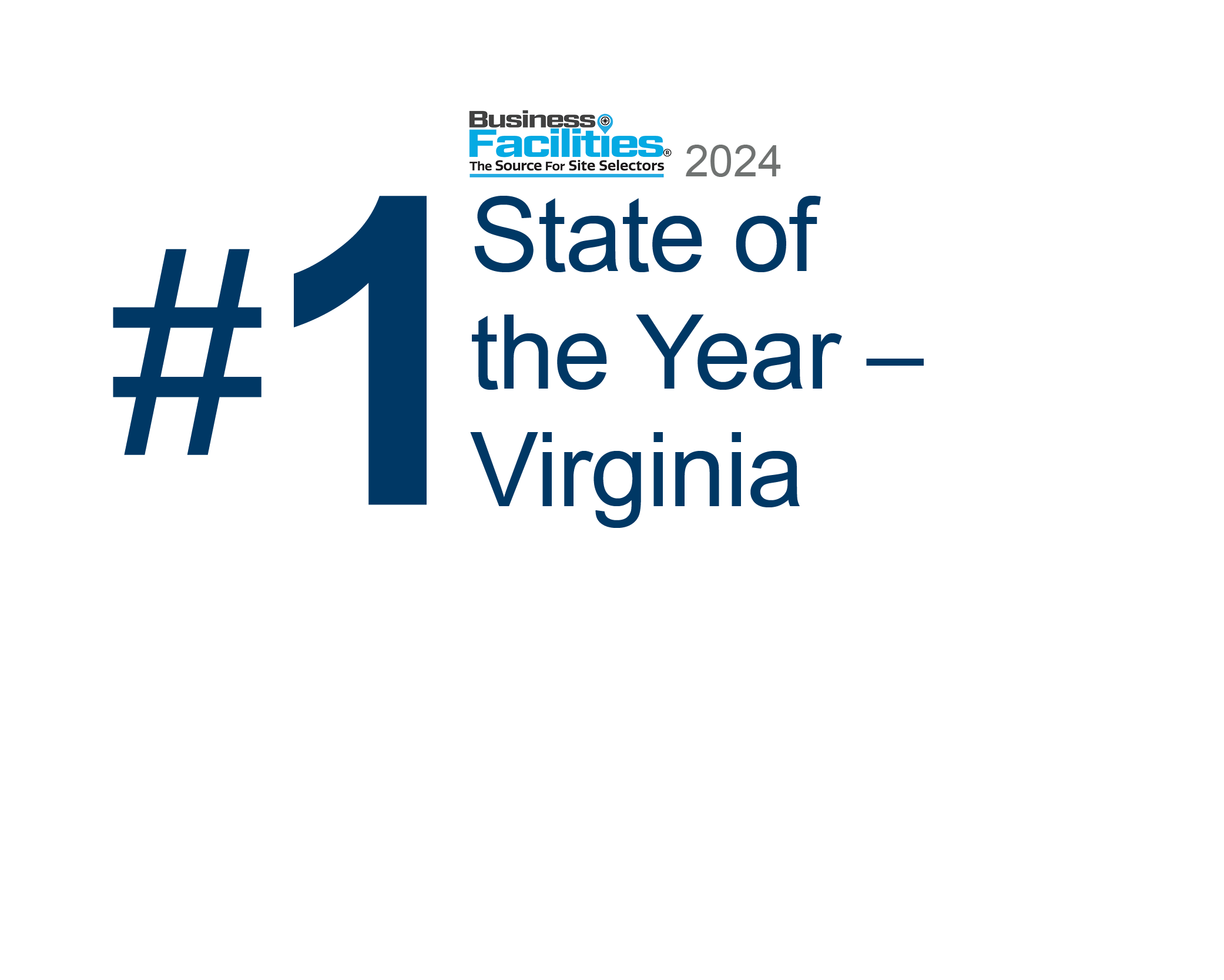 #1 ranking graphic - State of the Year, Business Facilities 