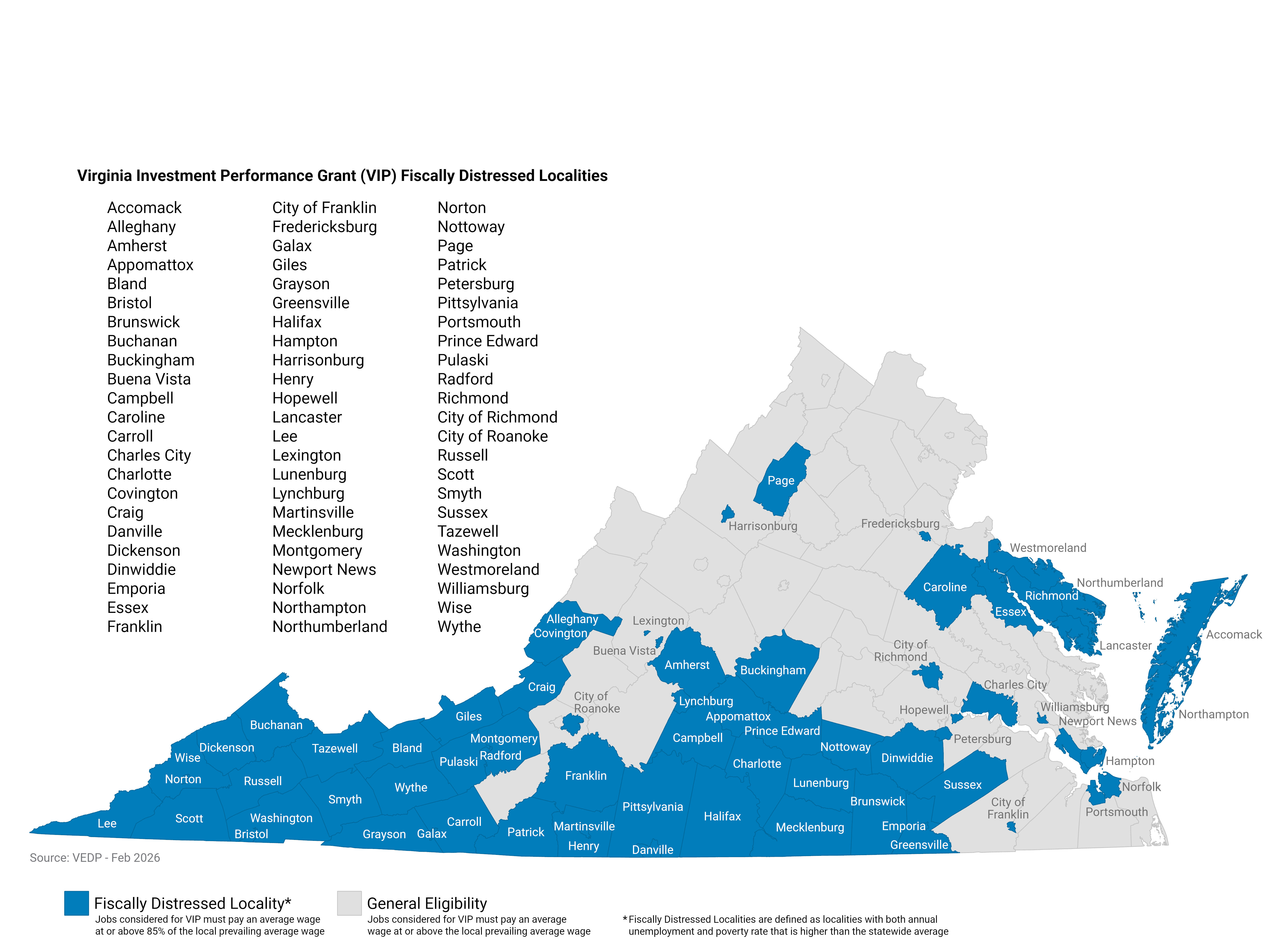 VIP Grant Map of Virginia