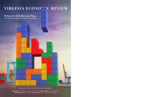 Cover of VER Q2 2024 featuring shipping containers stacked together in a puzzle format