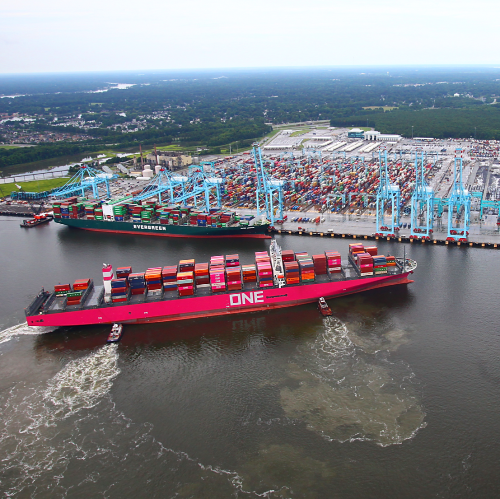 Two ships dock at Port of Virginia platform