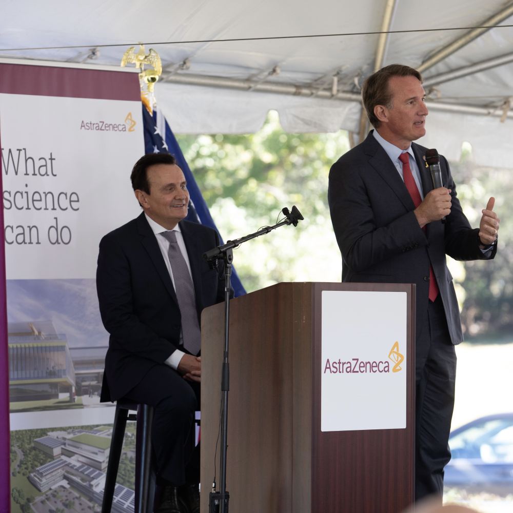Gov. Youngkin speaking at Astrazeneca 2025 Event