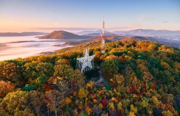 Aerial shot of Roanoke Star skyline