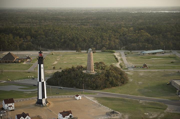 Aerial of Cape Henry Lighthouses