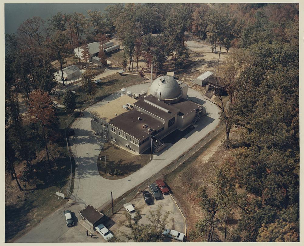 Aerial shot of a nuclear power plant 
