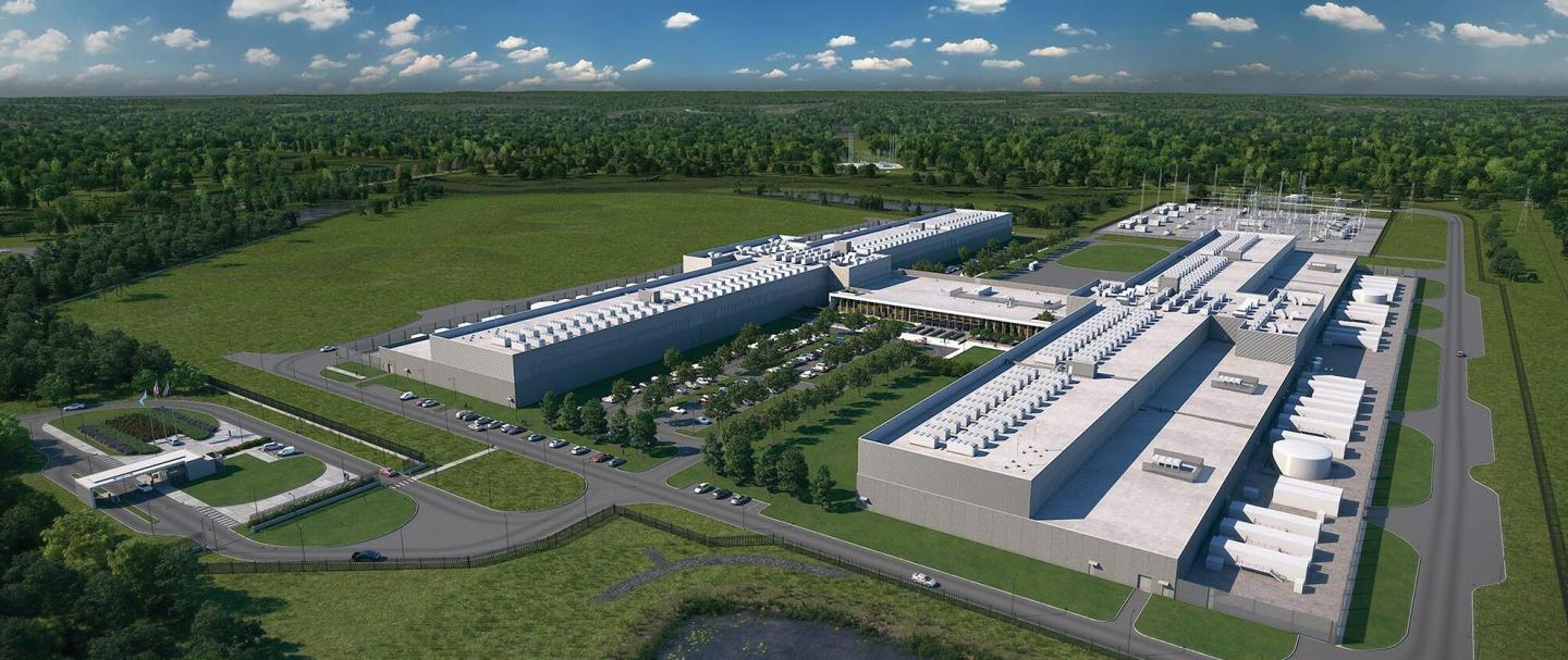 A rendering of a Meta data center