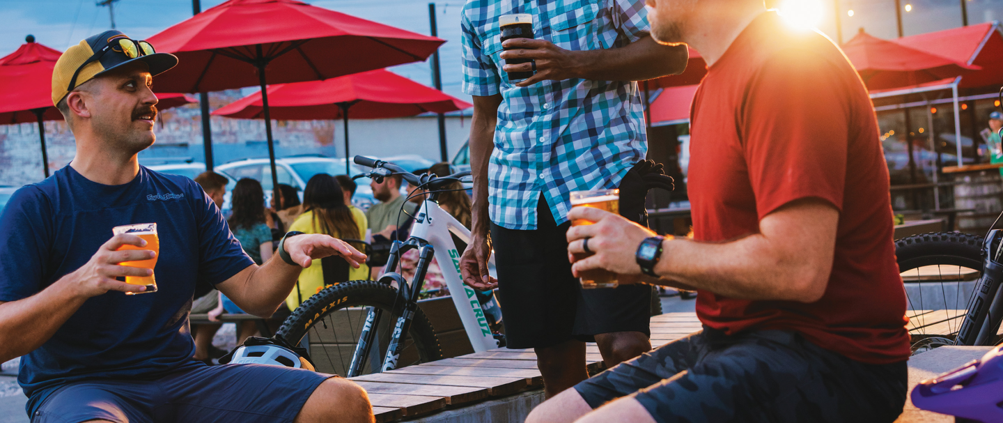Three guys at a brewery