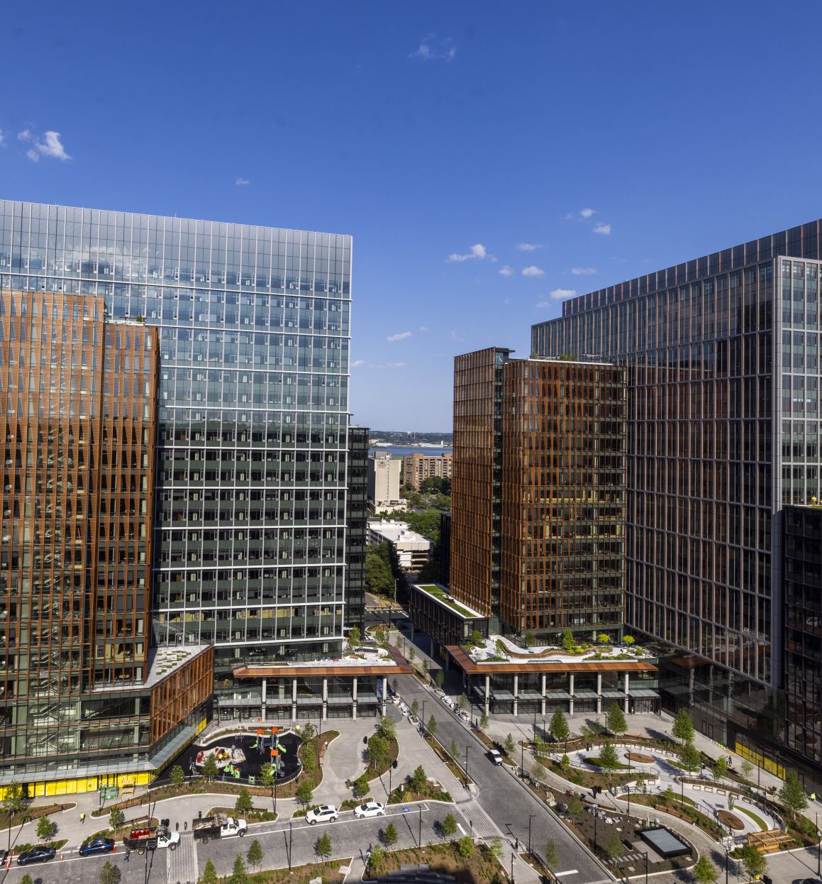 Rendering of Amazon HQ2 in National Landing, Arlington, VA