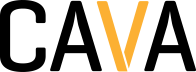 Black and yellow CAVA logo
