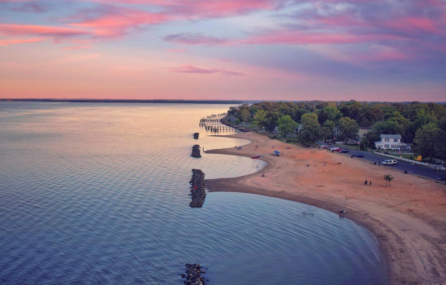 Aerial photo of a beach