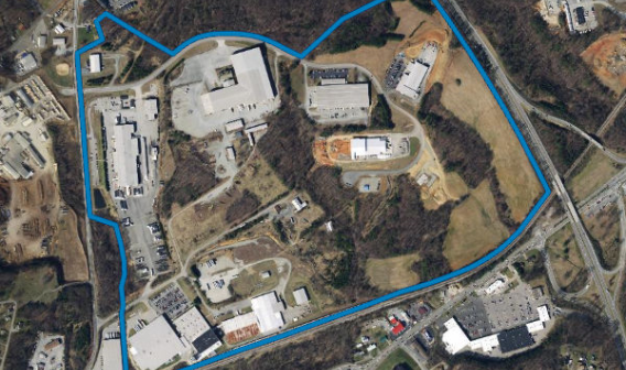 Aerial shot of Rocky Mount-Franklin County Industrial Park