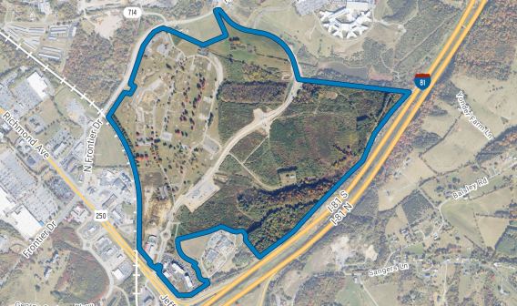 Aerial shot of Staunton Crossing