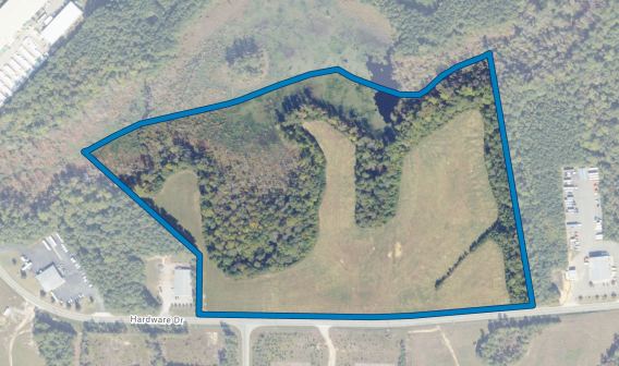 aerial of Hardware Drive County Owned Land