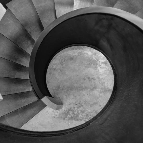 Abstract aerial image of staircase