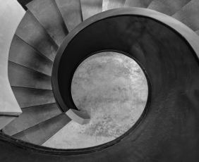 Abstract aerial image of staircase