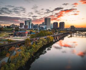 Sunset over Richmond Railroad Tracks